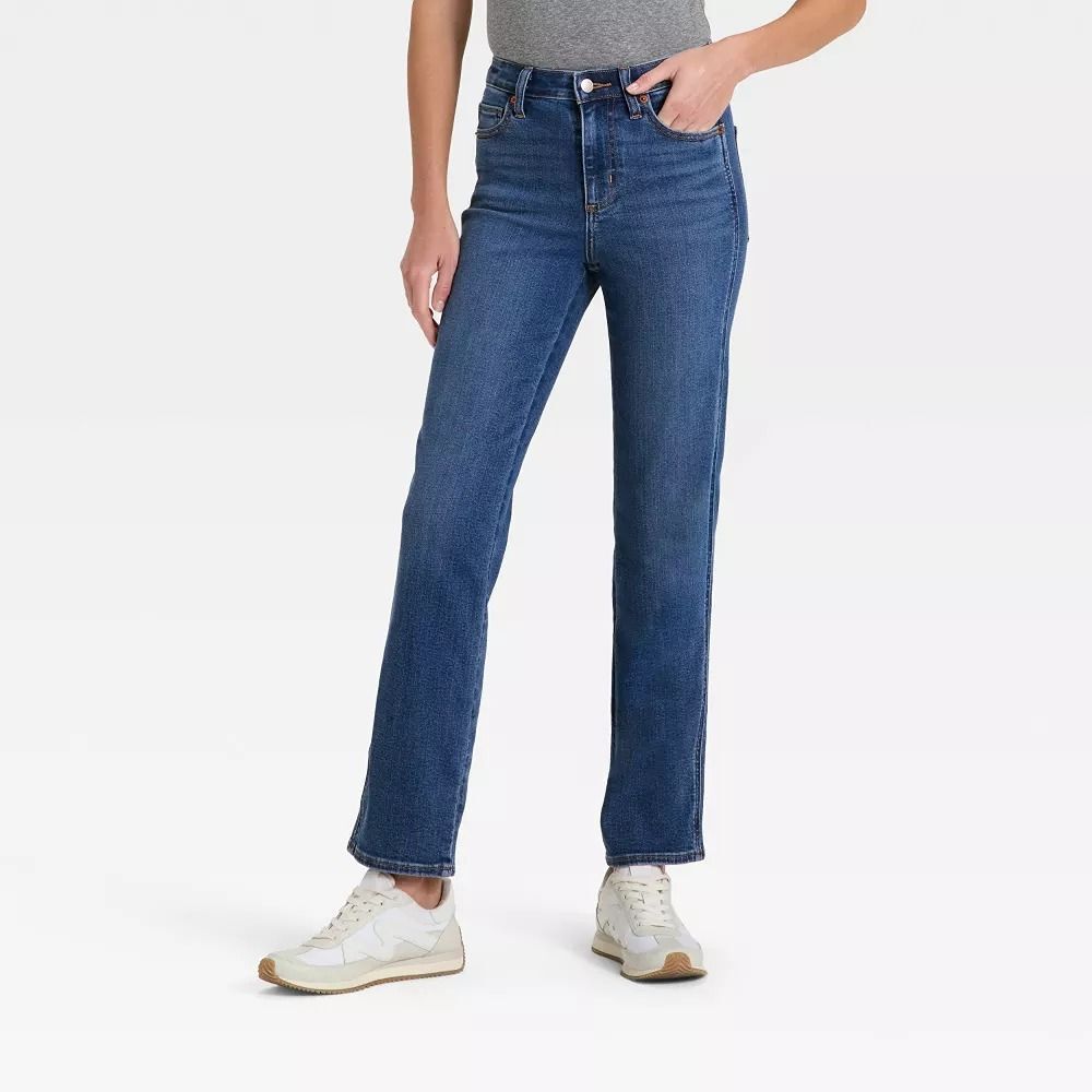 Universal Thread High Rise Straight Jeans Size 10 Medium Wash Denim